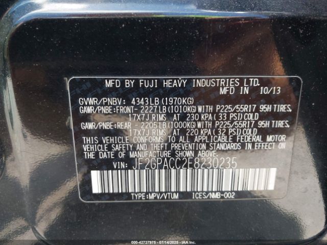 2014 SUBARU XV CROSSTREK JF2GPACC2E8230235 Photo 8