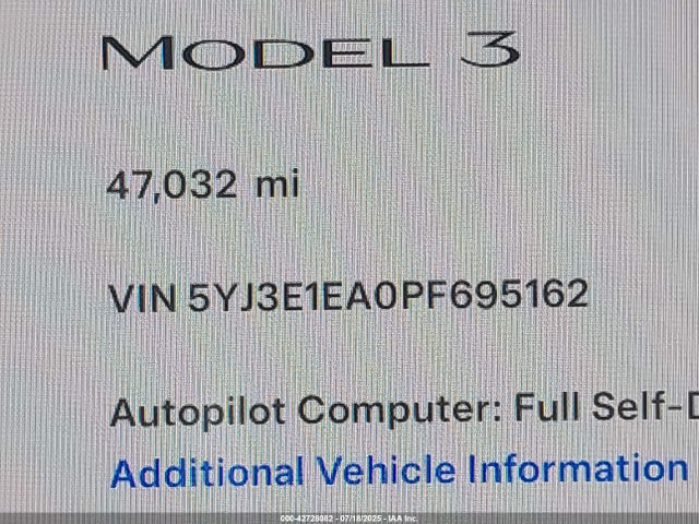 Tesla Model 3 Rear-wheel Drive 2023 5YJ3E1EA0PF695162 Image 16