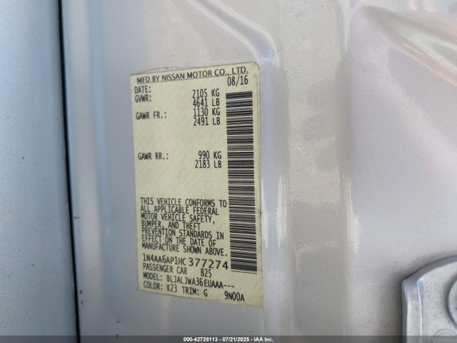 Nissan Maxima 2017 1N4AA6AP1HC377274 Image 9