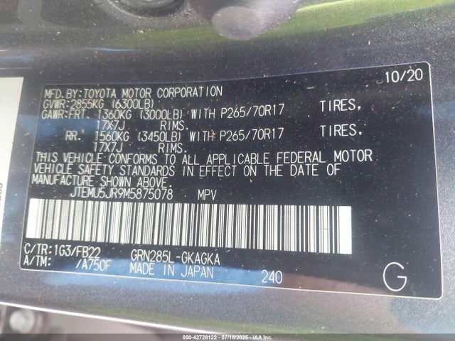 JTEMU5JR9M5875078 Toyota 1gr-fe