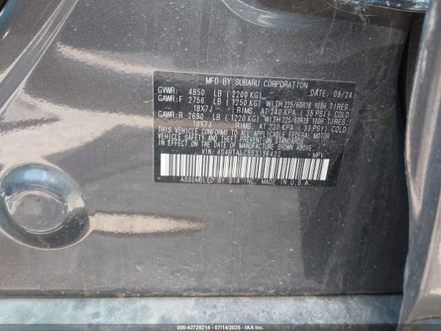 2025 SUBARU OUTBACK 4S4BTALC5S3156432 Photo 8