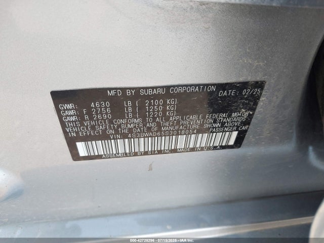 Subaru na, u5 2025 4S3BWAD65S3018054 Image 9