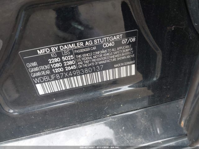 2009 MERCEDES-BENZ E 350 WDBUF87X49B380137 Photo 8