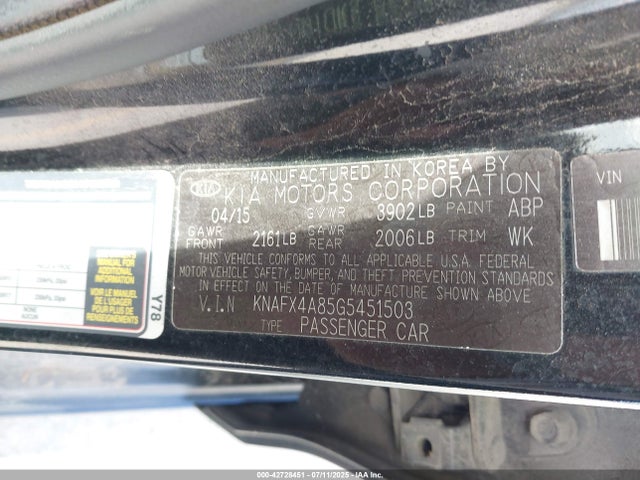 KNAFX4A85G5451503 KIA gdi nu