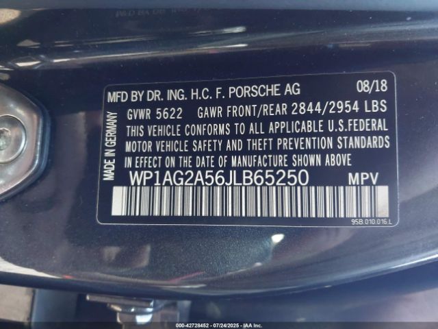 2018 PORSCHE MACAN WP1AG2A56JLB65250 Photo 8