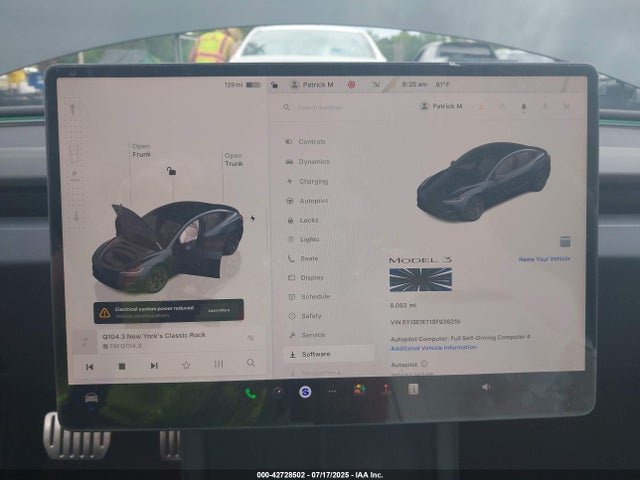 2025 TESLA MODEL 3 5YJ3E1ET1SF936219 Photo 6