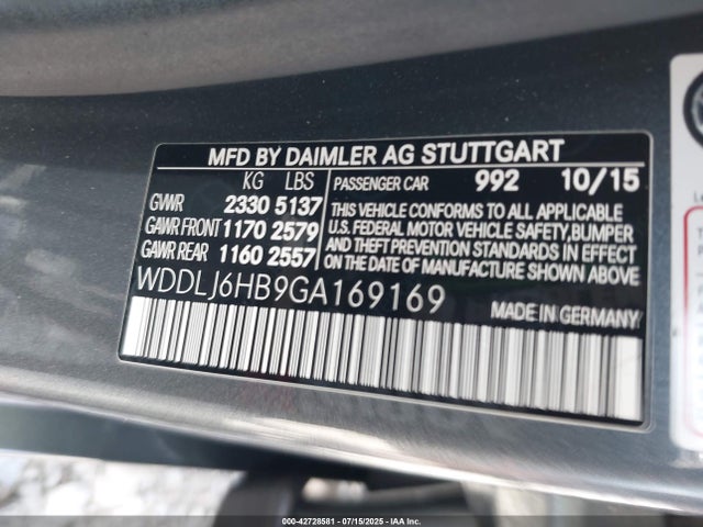 WDDLJ6HB9GA169169 Mercedes-Benz 2016
