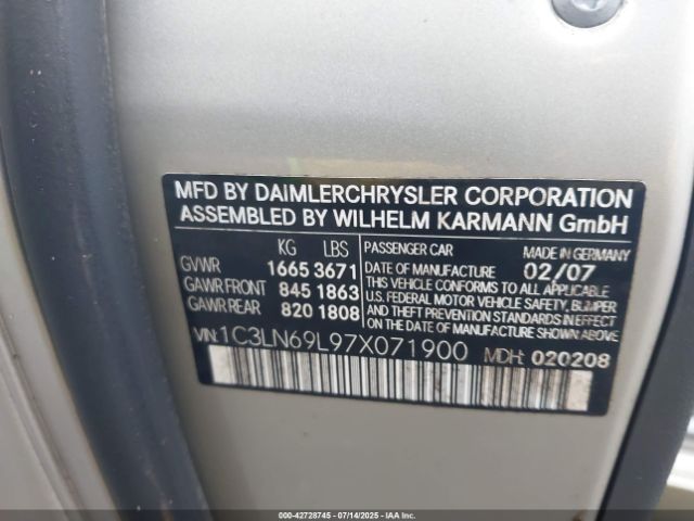 2007 CHRYSLER CROSSFIRE 1C3LN69L97X071900 Photo 8
