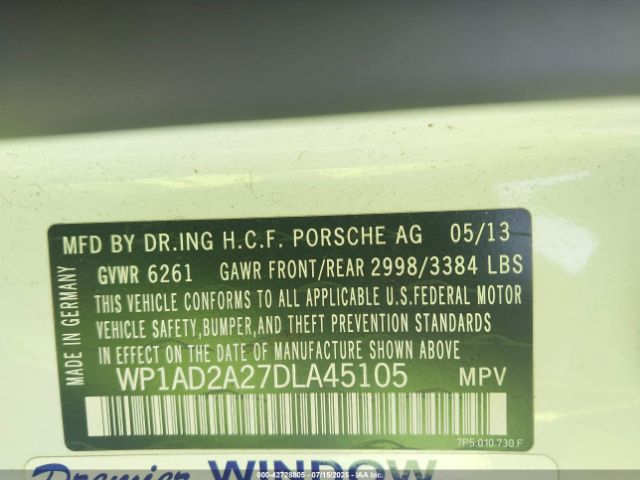 2013 PORSCHE CAYENNE WP1AD2A27DLA45105 Photo 8