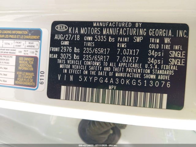 5XYPG4A30KG513076 KIA gdi theta-ii