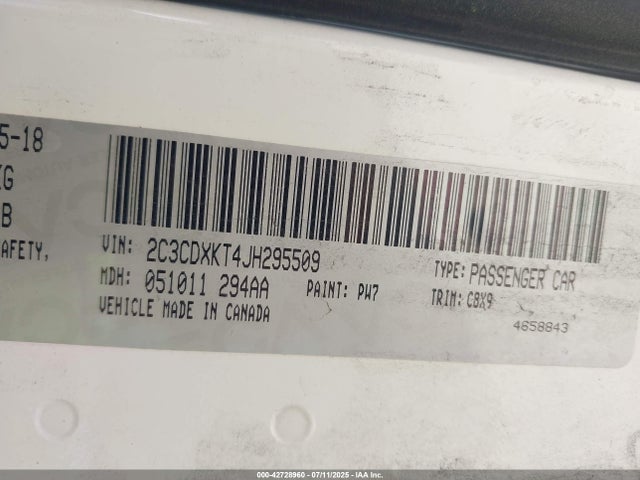 Dodge Charger 2018 2C3CDXKT4JH295509 Image 9
