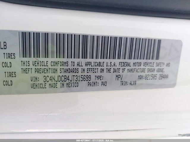 3C4NJDCB4JT315699 Jeep Compass
