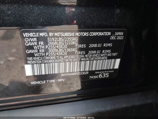 2023 MITSUBISHI OUTLANDER JA4J4VA88PZ033029 Photo 8