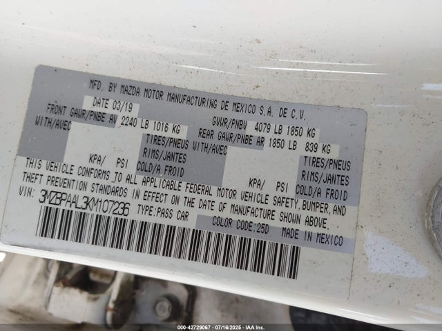 3MZBPAAL3KM107236 Mazda py