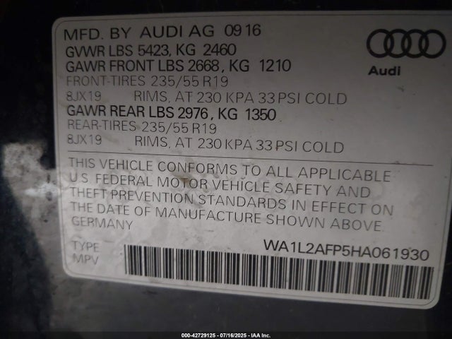 2017 AUDI Q5 WA1L2AFP5HA061930 Photo 8
