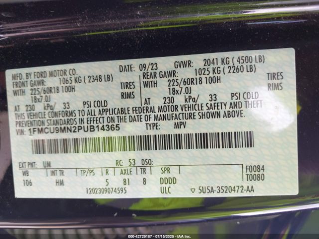 2023 FORD ESCAPE 1FMCU9MN2PUB14365 Photo 8