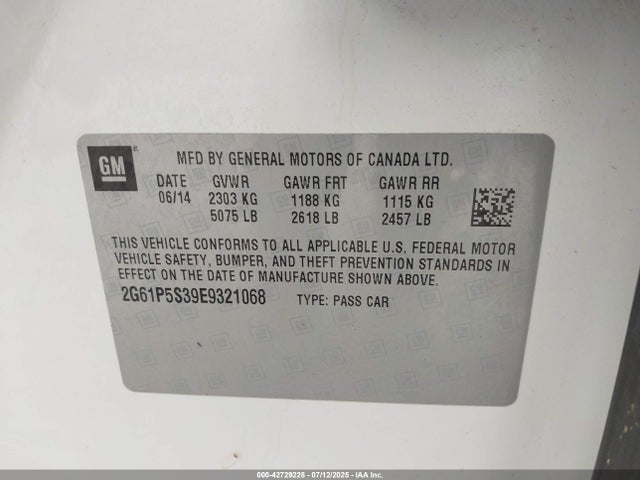 2014 CADILLAC XTS 2G61P5S39E9321068 Photo 8