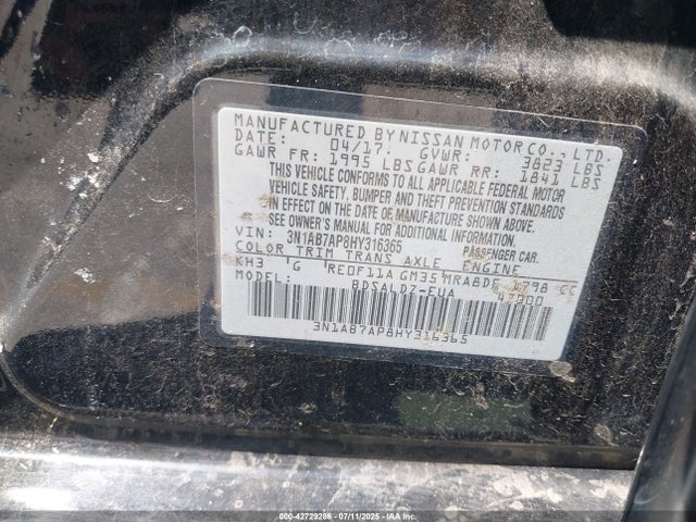3N1AB7AP8HY316365 Nissan 2017