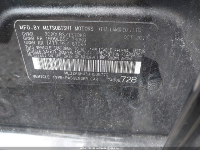 2018 MITSUBISHI MIRAGE ML32A3HJ3JH005770 Photo 8