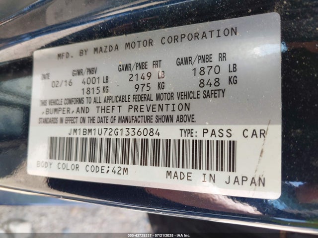 JM1BM1U72G1336084 Mazda pe