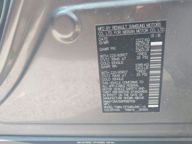 2016 NISSAN ROGUE KNMAT2MV5GP656709 Photo 8