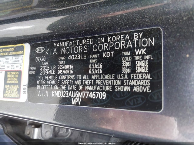 KNDJ23AU6M7746709 KIA mpi nu