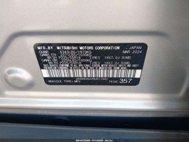 2024 MITSUBISHI OUTLANDER SPORT JA4ARUAU2RU011942 Photo 8