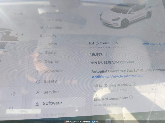 2021 TESLA MODEL 3 5YJ3E1EAXMF870089 Photo 6
