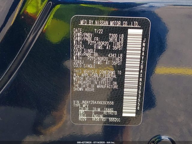 2022 NISSAN ARMADA JN8AY2BAXN9393558 Photo 8
