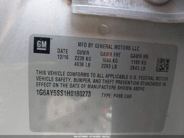 2017 CADILLAC CTS 1G6AY5SS1H0180273 Photo 8