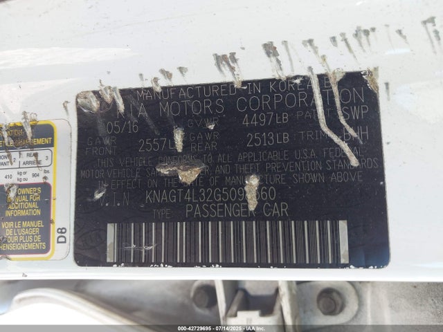 KNAGT4L32G5098560 KIA gdi theta ii