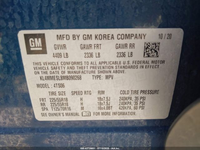 2021 BUICK ENCORE GX KL4MMESL8MB090268 Photo 8