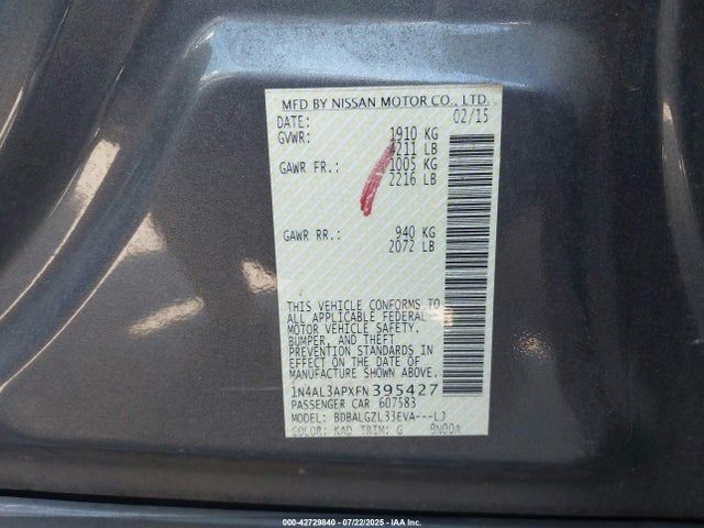 1N4AL3APXFN395427 Nissan 2015