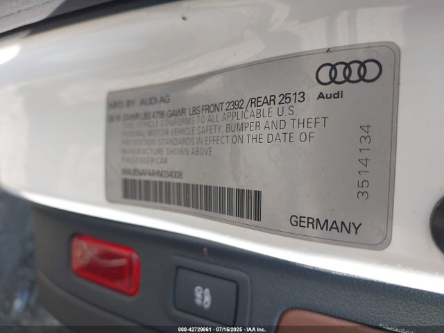 2017 AUDI A4 WAUENAF44HN034008 Photo 8
