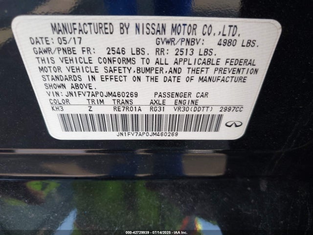 JN1FV7AP0JM460269 Infiniti 2018