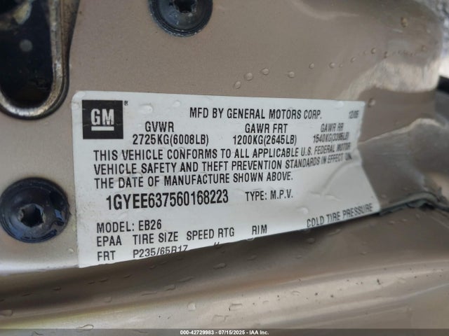 2006 CADILLAC SRX 1GYEE637560168223 Photo 8