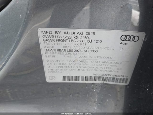2016 AUDI Q5 WA1L2AFPXGA057810 Photo 8