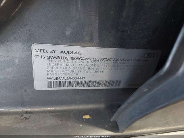2015 AUDI A4 WAUBFAFL2FN034447 Photo 8