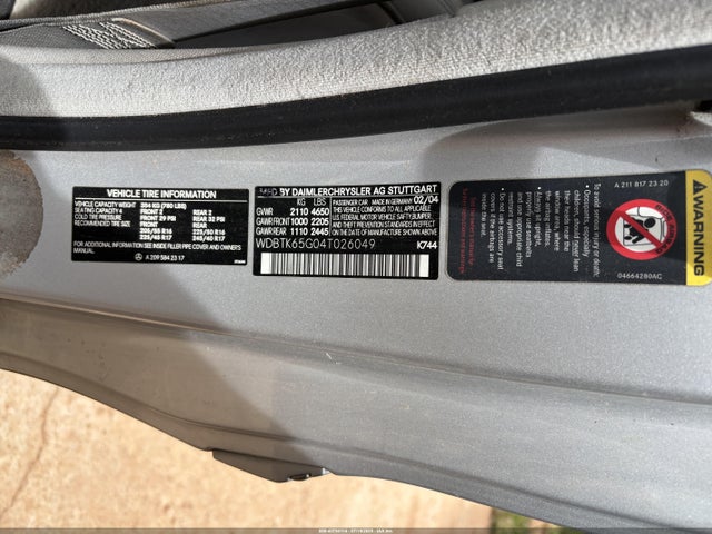 Продажа на аукционе авто 2004 Mercedes-benz Clk 320, vin: WDBTK65G04T026049, номер лота: 42730114