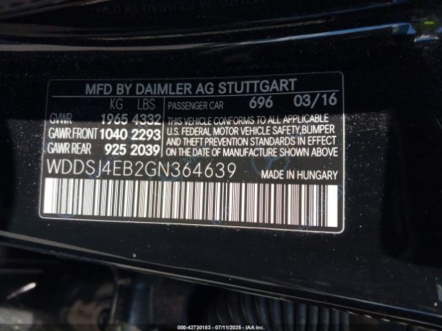 2016 MERCEDES-BENZ CLA 250 WDDSJ4EB2GN364639 Photo 8