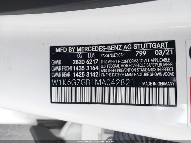 W1K6G7GB1MA042821 Mercedes-Benz m176