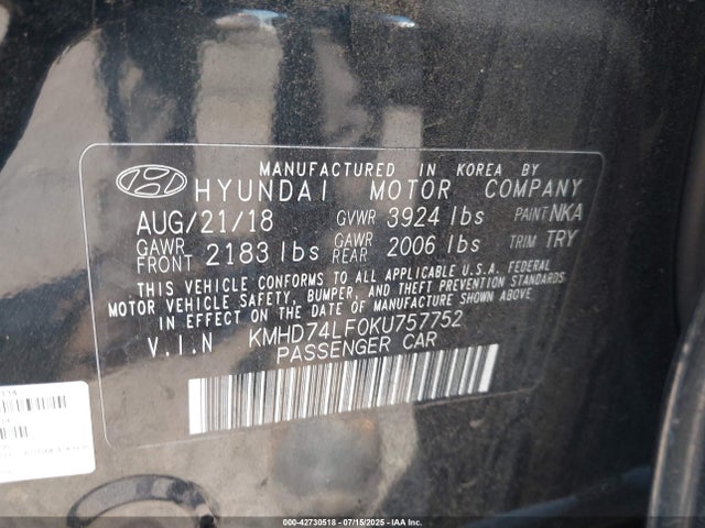 Hyundai mpi nu 2019 KMHD74LF0KU757752 Image 9