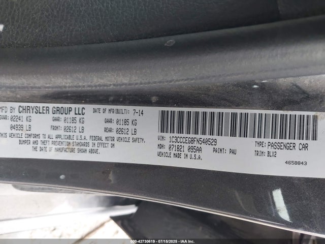 Chrysler 200 2015 1C3CCCEG8FN540529 Image 9