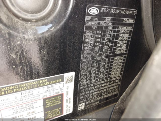 2019 LAND ROVER RANGE ROVER VELAR SALYB2EV1KA793196 Photo 8
