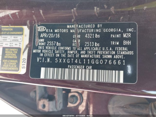 2016 KIA OPTIMA 5XXGT4L11GG076661 Photo 8