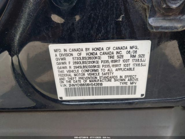 2006 ACURA MDX 2HNYD18656H542618 Photo 8