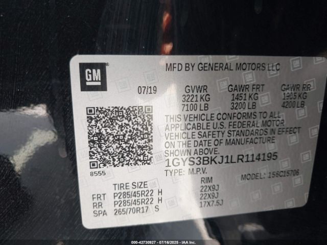 2020 CADILLAC ESCALADE 1GYS3BKJ1LR114195 Photo 8