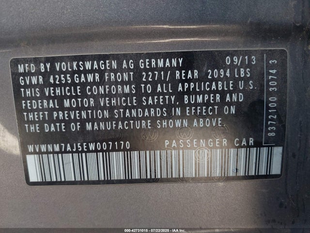 WVWNM7AJ5EW007170 Volkswagen Golf
