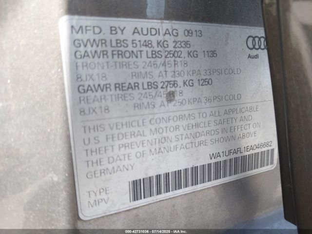 2014 AUDI ALLROAD WA1UFAFL1EA046682 Photo 8