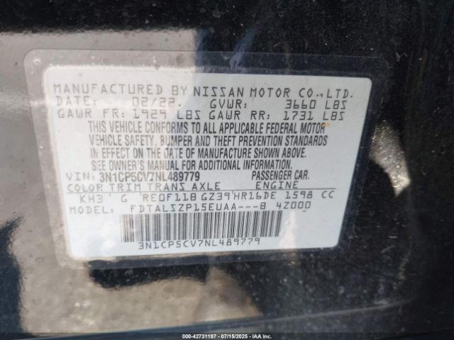 2022 NISSAN KICKS 3N1CP5CV7NL489779 Photo 8
